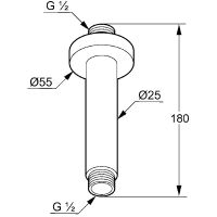Кронштейн для верхнего душа Kludi A-Qa Черный матовый арт-6651539-00 — фото 2, Кронштейны для верхнего душа