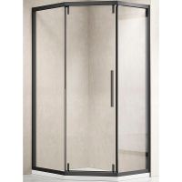 Душевой уголок Vincea Show 100x100 профиль Черный стекло прозрачное арт-VSP1-4SH100CLB — фото 1, Душевые уголки трапеция