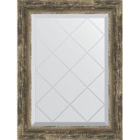 Зеркало Evoform Exclusive-G 71х53 с гравировкой в багетной раме - Старое дерево с плетением 70 мм арт-BY 4006 — фото 1, Зеркала в ванную комнату