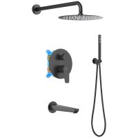 Душевая система Aquatek Бетта Черная матовая арт-AQ1173MB — фото 1, Встраиваемые душевые комплекты