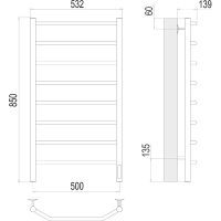 Товар: Электрический полотенцесушитель Terminus Виктория П8 500х850 Хром арт-4670078531216 - фото 5 Электрический полотенцесушитель Terminus Виктория П8 500х850 Хром арт-4670078531216 — фото 5, Электрические полотенцесушители