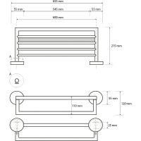 Полка для полотенец Bemeta Neo Нержавеющая сталь арт-104205075 — фото 3, Полки для полотенец