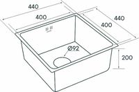 Кухонная мойка Paulmark Vista 44 Брашированная сталь арт-PM304444-BS — фото 4, Кухонные мойки