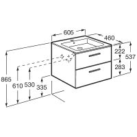 Тумба под раковину Roca Victoria 60 подвесная Орех арт-A857468517 — фото 8, Тумбы под раковину