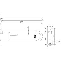 Поручень Nofer Нержавеющая сталь матовая арт-15051.80.S — фото 4, Поручни для ванной