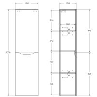 Товар: Шкаф пенал BelBagno Fly-Marino 40 R подвесной Rovere Nature арт-FLY-MARINO-1500-2A-SC-RN-P-R - фото 7 Шкаф пенал BelBagno Fly-Marino 40 R подвесной Rovere Nature арт-FLY-MARINO-1500-2A-SC-RN-P-R — фото 7, Пеналы для ванной комнаты