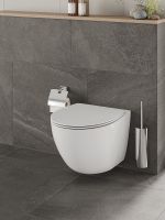 Комплект унитаза с инсталляцией Orange с сиденьем Микролифт и Черной матовой клавишей смыва арт-CI07-100W+APB144 — фото 7, Комплекты унитаз + инсталляция