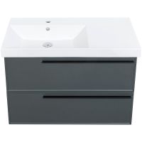 Тумба под раковину La Fenice Elba 90 подвесная Серая матовая арт-FNC-01-ELB-G-90-2 — фото 6, Тумбы под раковину