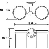 Стакан для зубных щеток WasserKRAFT Isar двойной Темная бронза арт-K-7328D — фото 4, Стаканы для зубных щеток
