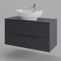 Тумба с раковиной Orange Line 100 подвесная Графит матовый арт-Li-100TugMDF+B08-585W — фото 1, Тумбы с раковиной