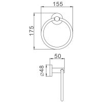 Кольцо для полотенец D-Lin Черное матовое арт-D230111 — фото 2, Полотенцедержатели