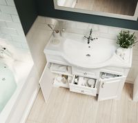 Тумба под раковину 1MarKa Прованс New 80Н Белый глянец арт-У94490 — фото 4, Тумбы под раковину