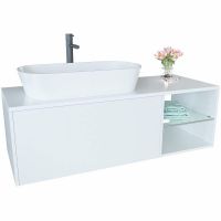 Товар: Тумба с раковиной SanVit Оскар 120 L подвесная Белая арт-koskar120L - фото 2 Тумба с раковиной SanVit Оскар 120 L подвесная Белая арт-koskar120L — фото 2, Тумбы с раковиной