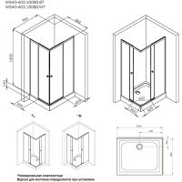 Душевой уголок AM.PM X-Joy 100х80 профиль Черный матовый стекло прозрачное арт-W94G-403-10080-BТ — фото 15, Прямоугольные душевые уголки