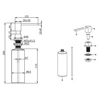 Дозатор для моющего средства Alveus Kork Anthracite Антрацит арт-1135544 — фото 4, Дозаторы для кухонных моек