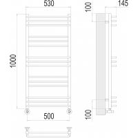 Водяной полотенцесушитель Terminus Соренто П15 500х1000 Хром, нижнее подключение, G 1/2" ВР, с комплектом вентилей арт-4670078530844 — фото 4, Водяные полотенцесушители