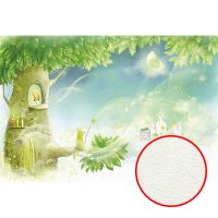 Фреска детская Ortograf Для малышей 3870 Фактура флок FLK Флизелин (4*2,7) Зеленый, Деревья/Домики арт-3870 (флок FLK) — фото 1, Фрески