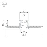 Профиль алюминиевый Arlight Pik встраиваемый для ГКЛ Серебристый арт-030563 — фото 2, Профили для светодиодных лент