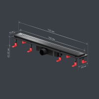 Душевой лоток AM.PM PrimeFlow 70 с Черной матовой решеткой Cut Gradient арт-W02SC-P11-070-01BM — фото 15, Душевые лотки
