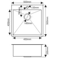 Кухонная мойка Fabia 50х50 Золото арт-50503Z — фото 6, Кухонные мойки