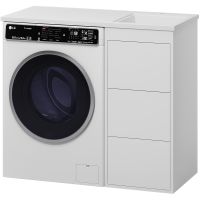 Тумба под раковину Brevita Grafit 100 Белая матовая арт-GRA-01040-023Я — фото 1, Тумбы под раковину