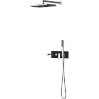 Душевая система Teska Life Хром Черное стекло арт-AS3100B — фото 1, Встраиваемые душевые комплекты