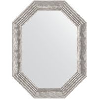 Зеркало Evoform Polygon 86х66 в багетной раме - Волна хром 90 мм арт-BY 7195 — фото 1, Зеркала в ванную комнату