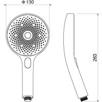 Ручной душ Aquatek Select 130 3 jet Черный матовый арт-AQ2007MB — фото 2, Лейки для душа