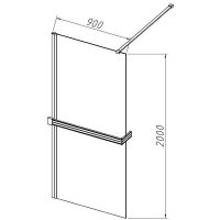 Душевая перегородка Vincea Walk-In HR 90 профиль Черный матовый стекло прозрачное арт-VSW-4HR900CLB — фото 4, Душевые перегородки