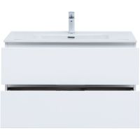 Тумба под раковину Aquanet Алвита New 90 подвесная Белая матовая арт-303920 — фото 6, Тумбы под раковину