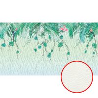 Фреска Ortograf Oasis 32736 Фактура флок FLK Флизелин (5*2,7) Зеленый, Листья/Птицы арт-32736 (флок FLK) — фото 1, Фрески