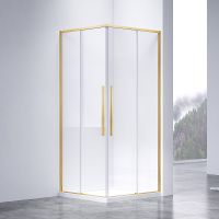 Душевой уголок Vincea Slim-N 90x90 профиль Брашированное золото стекло прозрачное арт-VSS-4SN900CLG — фото 1, Квадратные душевые уголки
