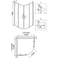 Душевой уголок Niagara Nova NG-6806-08 BLACK 90х90 профиль Черный стекло прозрачное арт-68060811BLACK — фото 3, Душевые уголки четверть круга