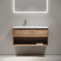 Тумба под раковину Sancos Marmi 1.0 100 L подвесная Дуб чарльстон арт-MR1.0100LECH — фото 1, Тумбы под раковину