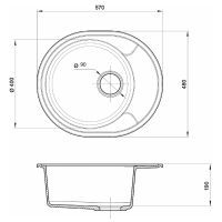 Кухонная мойка Reflection Allonge 57 Серая арт-RF0658GR — фото 3, Кухонные мойки