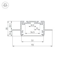 Профиль алюминиевый Arlight встраиваемый для ГКЛ Серебристый арт-035650 — фото 3, Профили для светодиодных лент