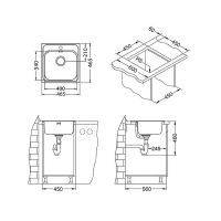 Кухонная мойка Alveus Basic 140 NAT-90 465x465 Натуральная сталь арт-1100905 — фото 4, Кухонные мойки