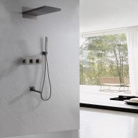 Душевая система Abber Daheim с термостатом Никель арт-AF8253NG — фото 1, Встраиваемые душевые комплекты