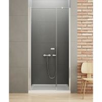 Душевая дверь New Trendy New Soleo Chrome 100 профиль Хром стекло прозрачное арт-D-0139A/D-0094B — фото 2, Распашные душевые двери