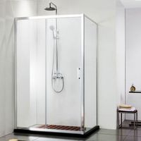 Душевой уголок Aquanet Alfa NAA1131 150x80 профиль Хром стекло Прозрачное арт-168419 — фото 1, Прямоугольные душевые уголки