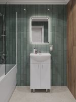 Тумба с раковиной Orange Лайт 50 Белая арт-LA-50TUW+RA — фото 4, Тумбы с раковиной