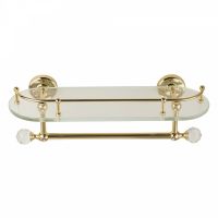 Стеклянная полка Migliore Amerida Золото с кристаллами Swarovski арт-16602 — фото 2, Полки для ванной и душа