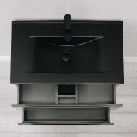 Тумба с раковиной Bond Wave 80 подвесная Графит матовый арт-T01807-S05B — фото 3, Тумбы с раковиной