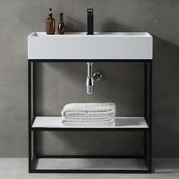 Консоль с раковиной Abber Stein 80 Белая матовая арт-AS2630 — фото 1, Консоли для раковины