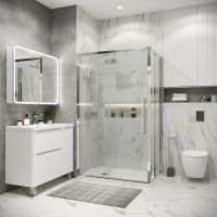 Душевая стенка Grossman Cosmo 80 профиль Хром стекло шиншилла арт-200.K33.02.80.10.02 — фото 2, Боковые стенки