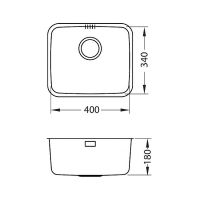Кухонная мойка Alveus Luno 20 SAT 90 FI 340x400 Сатинированная сталь арт-1128740 — фото 8, Кухонные мойки