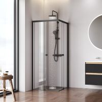 Душевой уголок AM.PM X-Joy 80х80 профиль Черный матовый стекло прозрачное арт-W94G-403-8080-BТ1К — фото 4, Квадратные душевые уголки