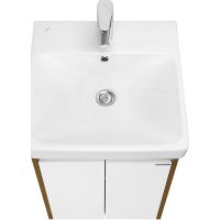 Тумба под раковину Aquaton Сканди Doors 45 Белый глянец Дуб рустикальный арт-1A278701SDZ90 — фото 5, Тумбы под раковину