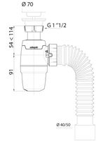 Сифон для кухонной мойки Wirquin Neo Нержавеющая сталь арт-30987067 — фото 2, Сифоны для кухонной мойки