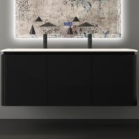 Тумба под раковину Cezares Stylus 140 подвесная Nero grafite арт-55231 — фото 1, Тумбы под раковину